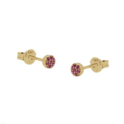 Ruby Red Zirconia Disc Earstuds KARMA Jewelry